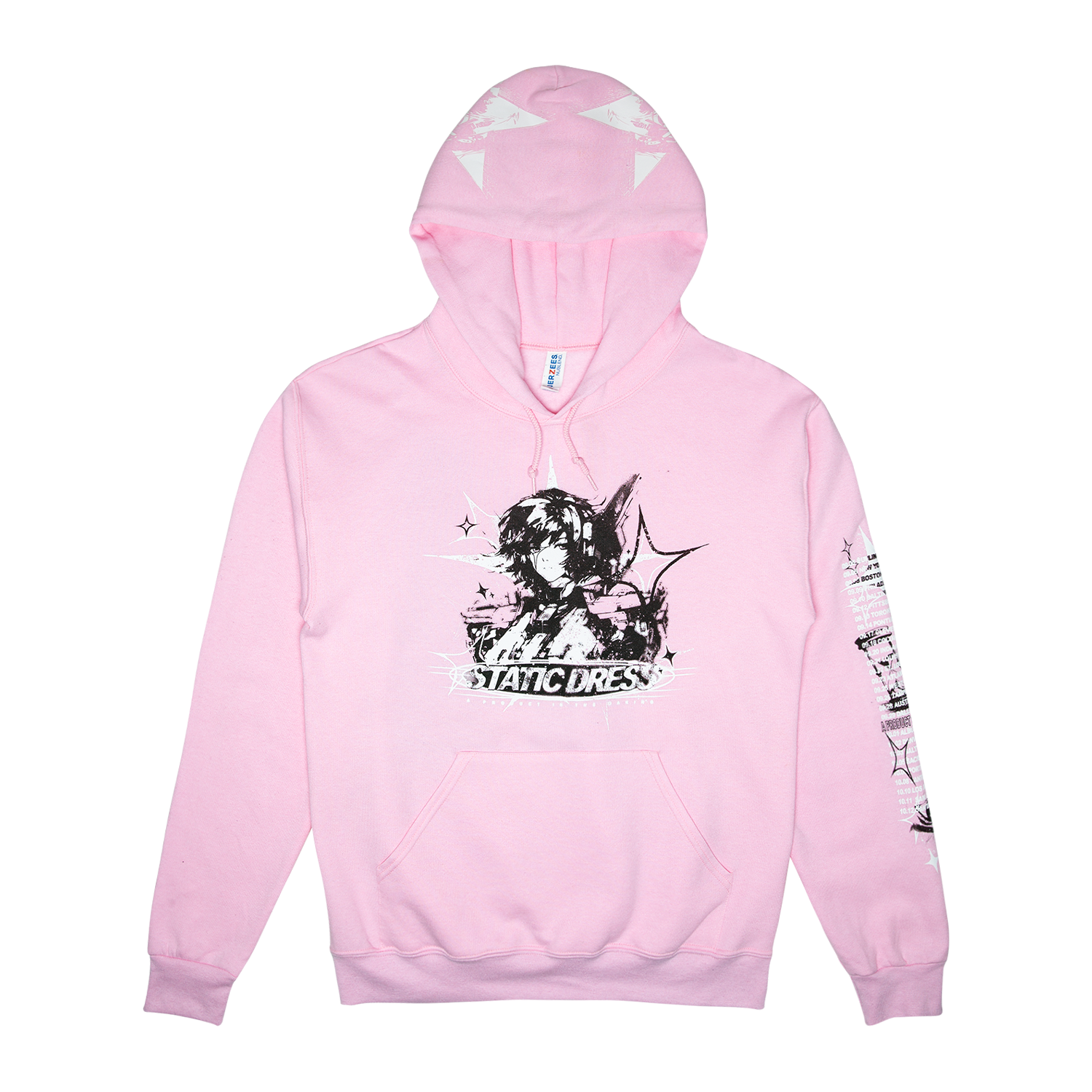 Static Dress - TOUR DATES PINK HOODIE